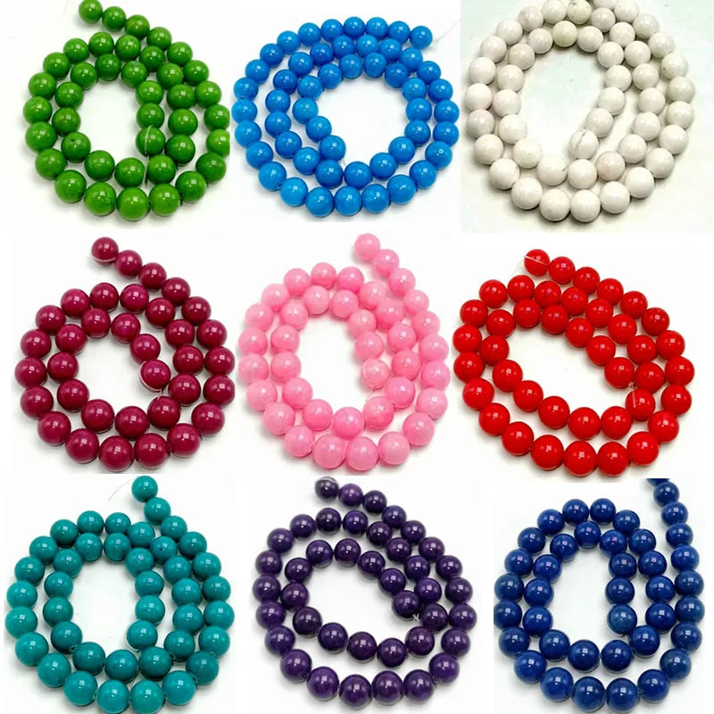 Cloud Jade Gemstone Beads, 27 Colors, 4/6/8/10/12/14mm