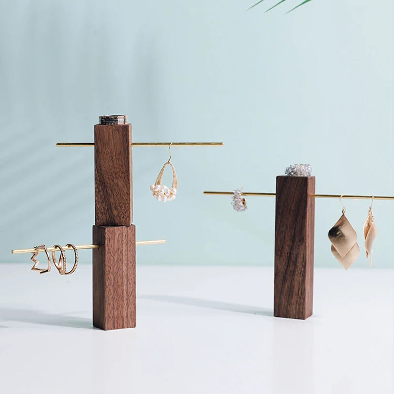 Modern Wooden and Metal Earring Stand for Display