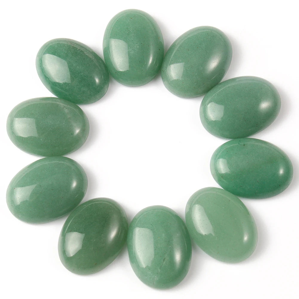 Natural Mixed Oval Gemstone Cabochons, 10pcs