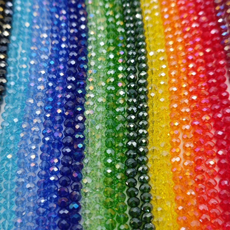 Faceted Round Czech Crystal Glass Beads, 2 3 4 6 8mm, 22 Colors