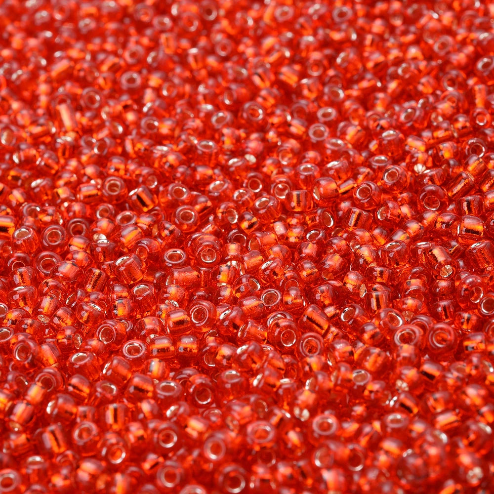 Mixed Red Czech Glass Seed Beads, Round Loose Beads, 300pcs 3mm, 9grams