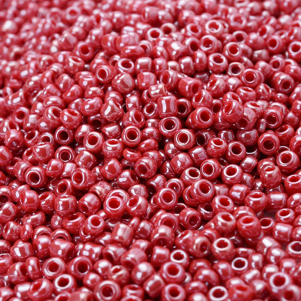 Mixed Red Czech Glass Seed Beads, Round Loose Beads, 300pcs 3mm, 9grams