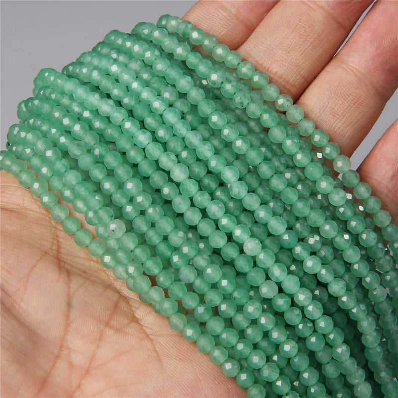 Tiny Green Natural Gemstone Beads, Turquoise, Jade, Agate, Quartz, Amazonite, 2 3 4 mm 15.5" Strand