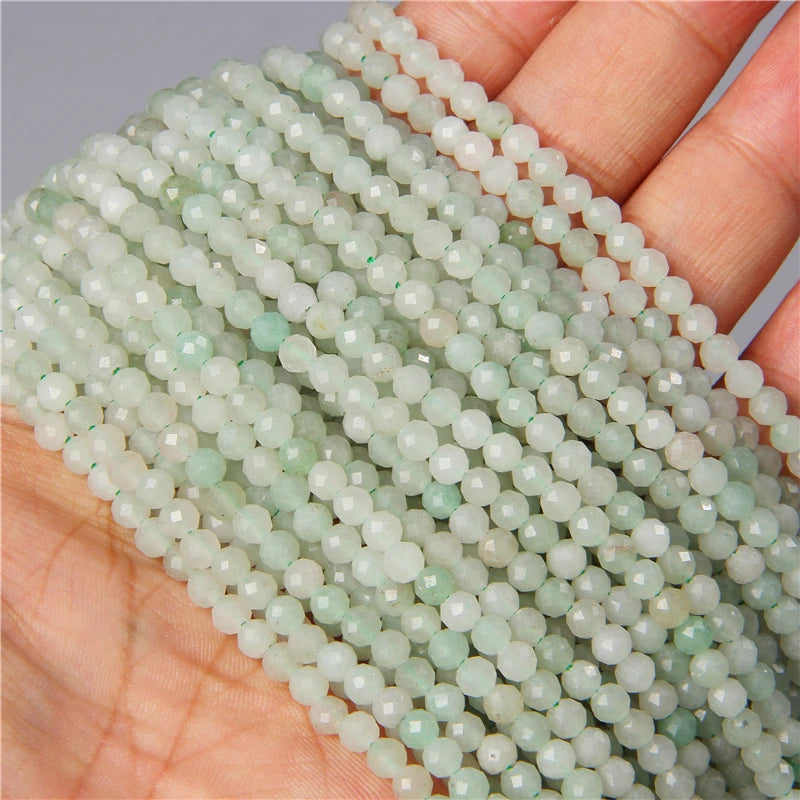 Tiny Green Natural Gemstone Beads, Turquoise, Jade, Agate, Quartz, Amazonite, 2 3 4 mm 15.5" Strand