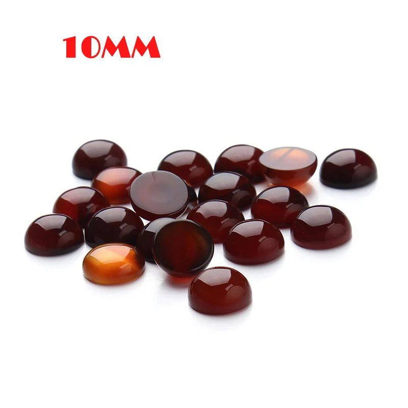 Natural Gemstone Round Flat Back Cabochons, 10pcs 6 8 10 12mm