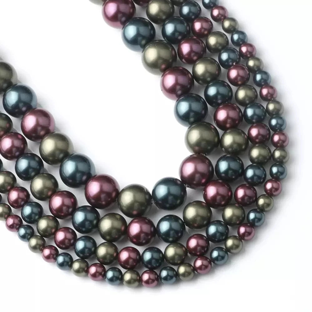 Natural Freshwater Pearl Fine Dark Purple Blue Round Beads 6 8 10 12mm 15''