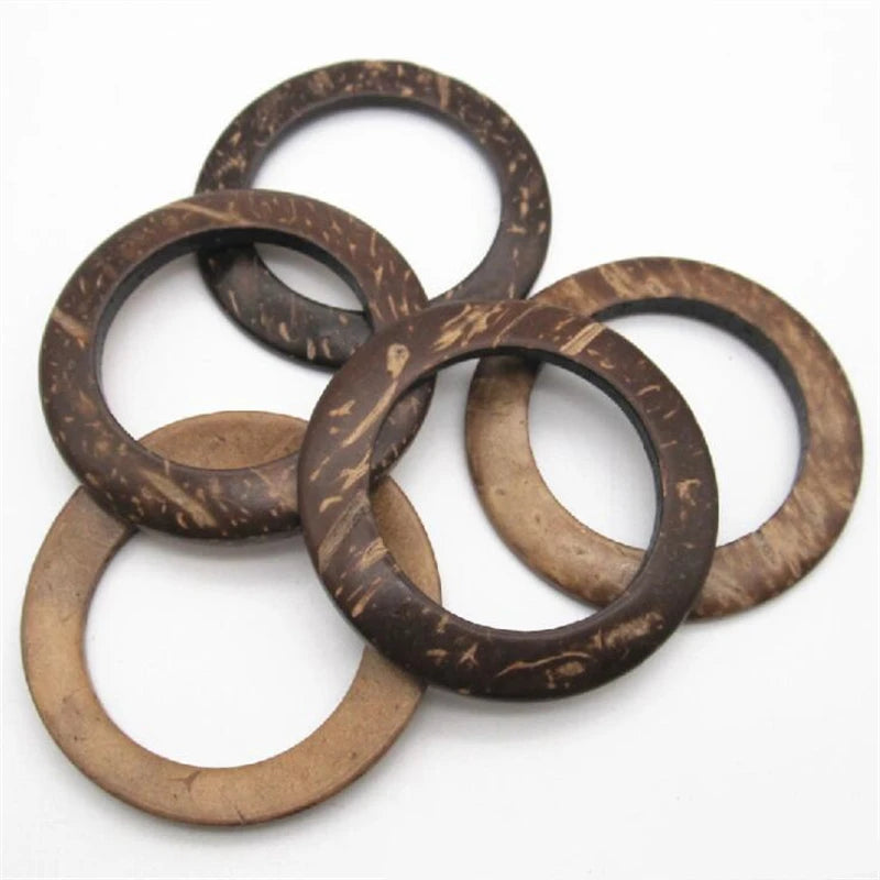 Coconut Wood Linking Ring Connectors, 10pcs 2 3 4 5cm