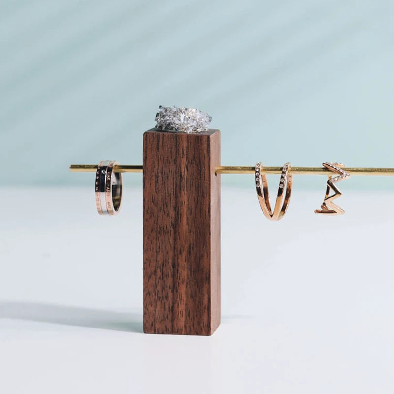 Modern Wooden and Metal Earring Stand for Display