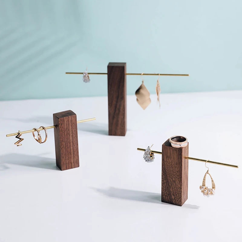 Modern Wooden and Metal Earring Stand for Display