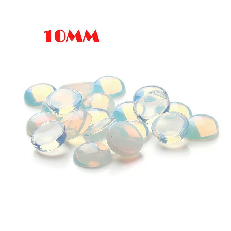 Natural Gemstone Round Flat Back Cabochons, 10pcs 6 8 10 12mm