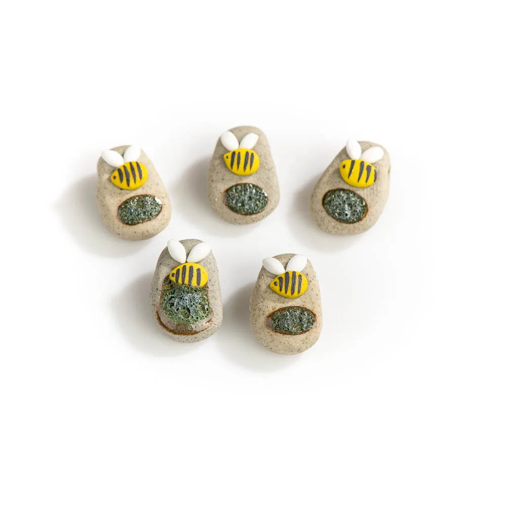 Bee Cool Porcelain Ceramic Beads 5pcs