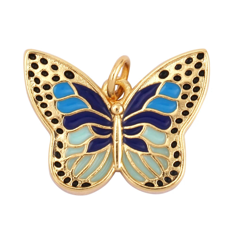 Mosaic Butterfly Enamel Charms