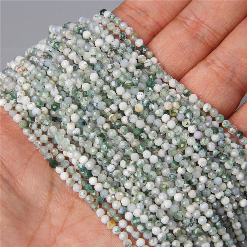 Tiny Green Natural Gemstone Beads, Turquoise, Jade, Agate, Quartz, Amazonite, 2 3 4 mm 15.5" Strand