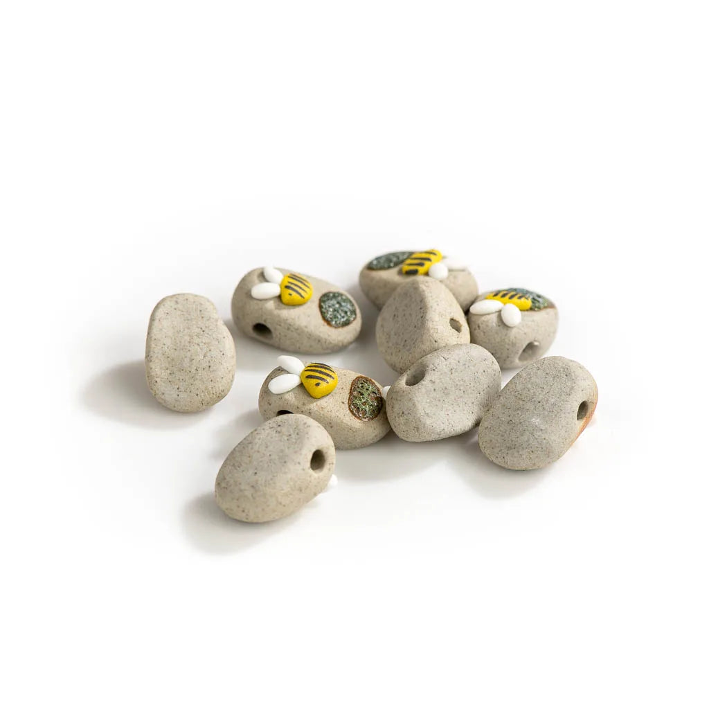 Bee Cool Porcelain Ceramic Beads 5pcs