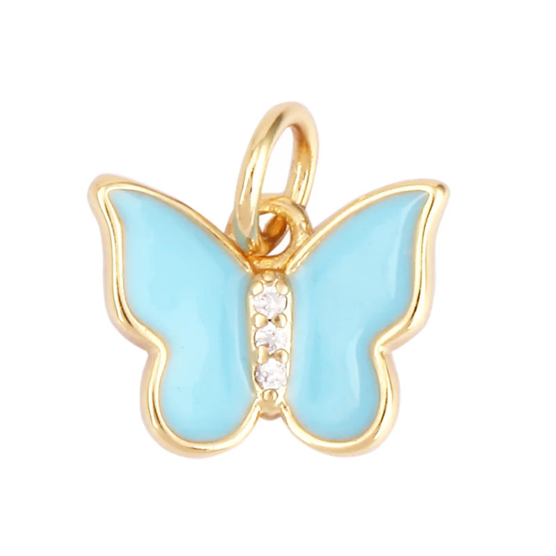 Mosaic Butterfly Enamel Charms