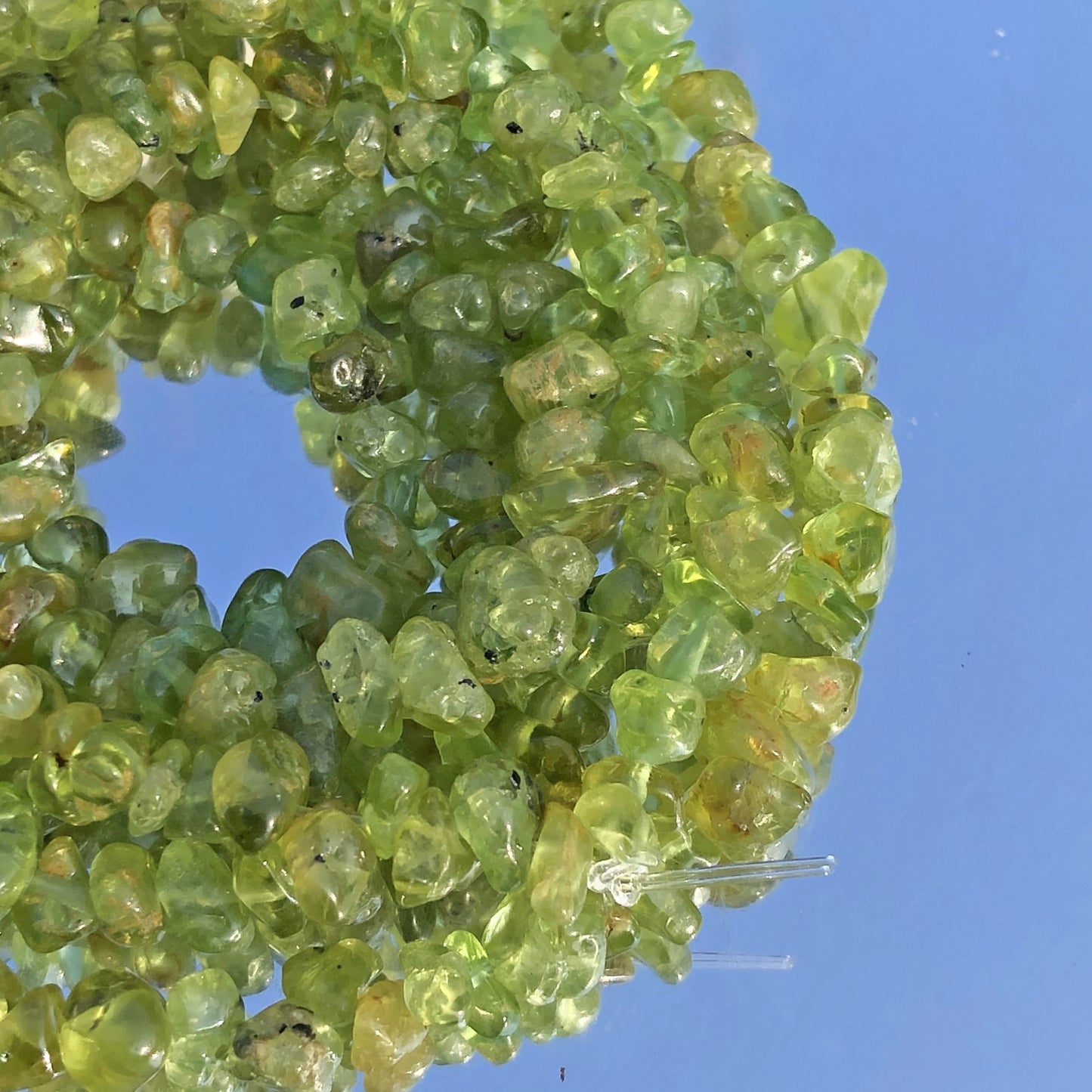 Natural Irregular Freeform Green Peridot Crystal Chip Beads 32", 5-8mm