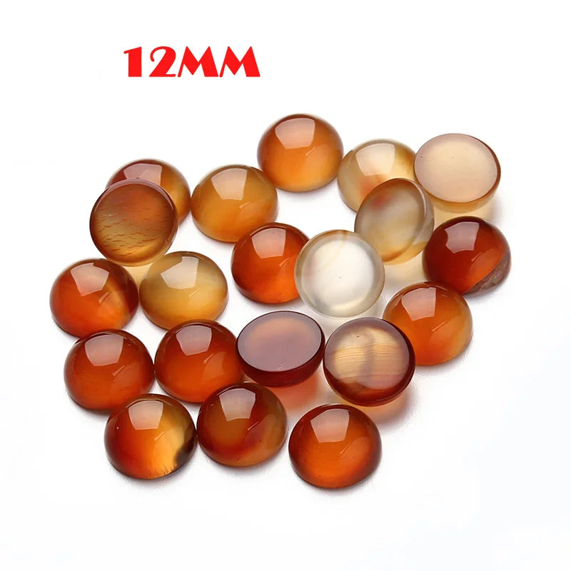 Natural Gemstone Round Flat Back Cabochons, 10pcs 6 8 10 12mm