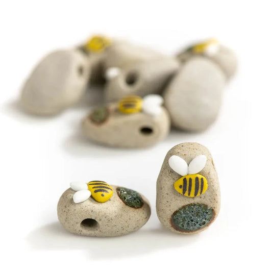 Bee Cool Porcelain Ceramic Beads 5pcs