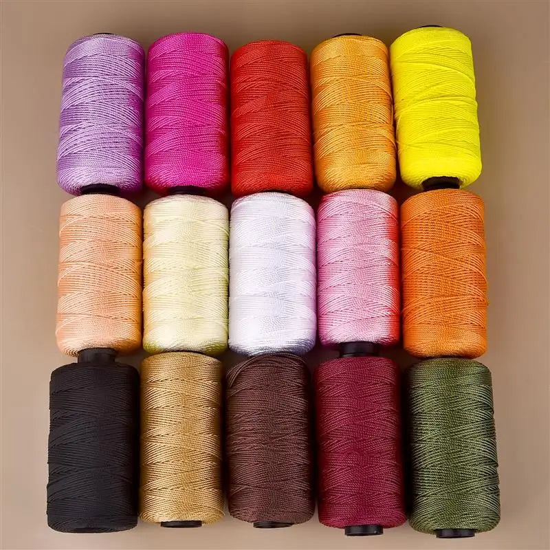 Light Ice Cotton Silk Thread, 20 Colors Three-Strand Hand Woven Beading Thread, 110g