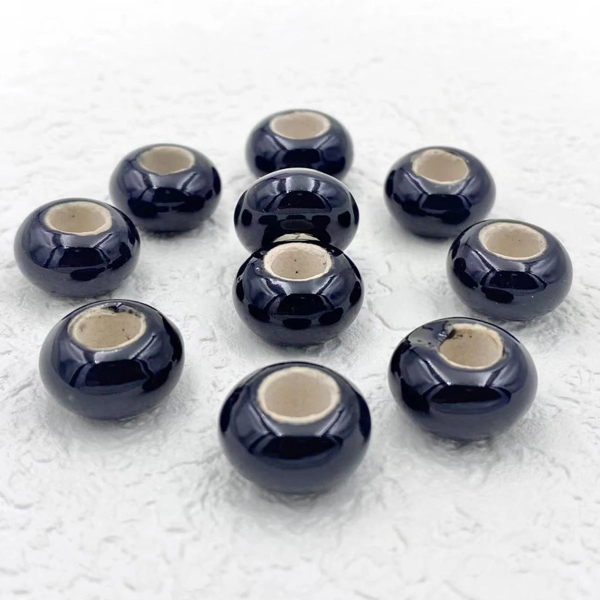 Big Hole Ceramic Spacer Beads, 10PCS