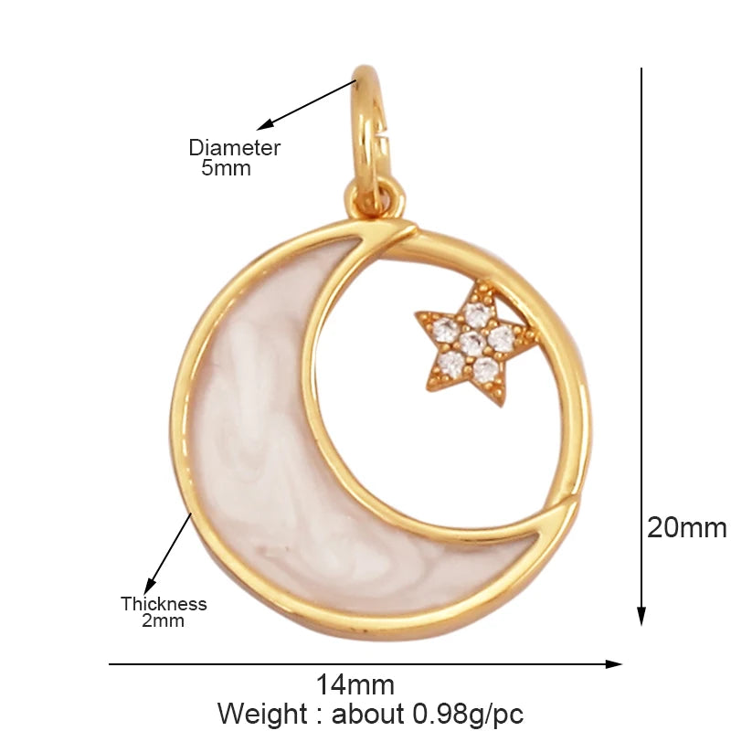 Celestial 18K Gold Inlaid Cubic Zirconia Charm Collection