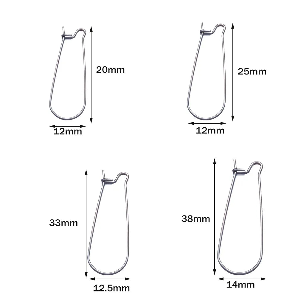 Hypoallergenic Earring Hooks, Kidney Earring wires, 50pcs 316 Grade Surgical Stainless Steel