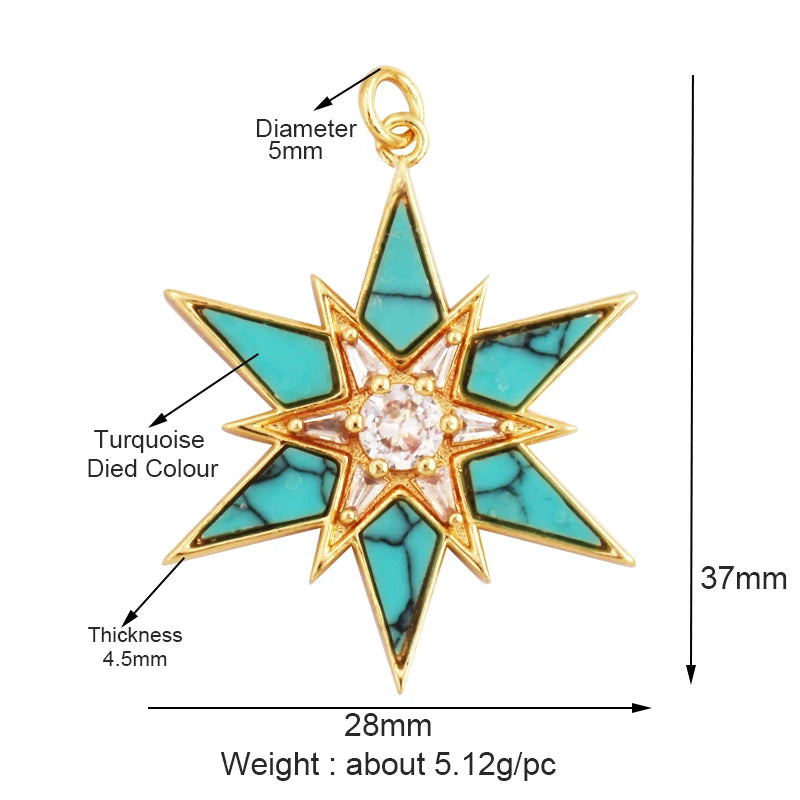 Celestial 18K Gold Inlaid Cubic Zirconia Charm Collection