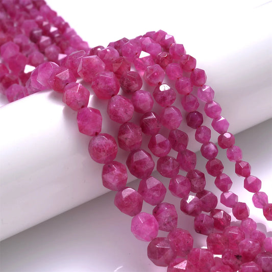 Pink Faceted Tourmaline Beads 15''inches 6/8/10mm