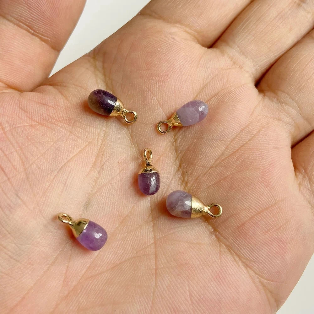 Amethyst Pendant Beads, Natural Healing Gemstones, 9 sizes & Shapes, 2pcs