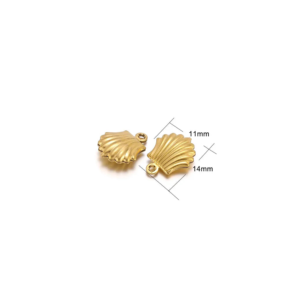 Sea Shell Hollow Charms 20Pcs, Stainless Steel