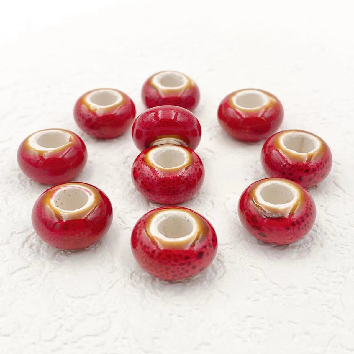 Big Hole Ceramic Spacer Beads, 10PCS