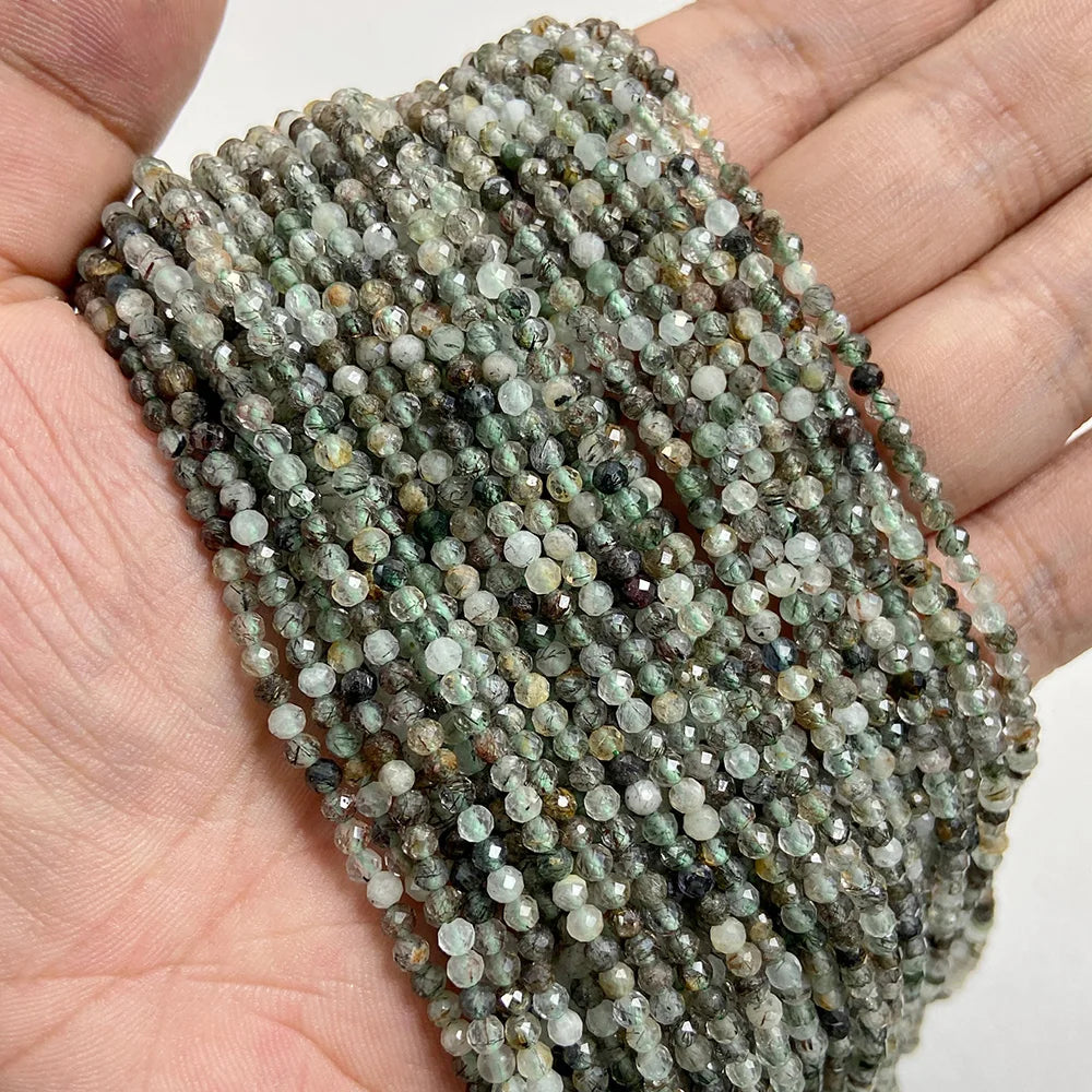 Tiny Green Natural Gemstone Beads, Turquoise, Jade, Agate, Quartz, Amazonite, 2 3 4 mm 15.5" Strand