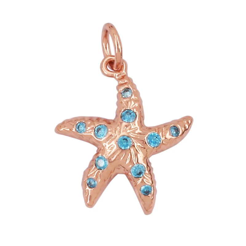 The Deep Blue Sea Collection, 18K Gold Plated Zircon Charms