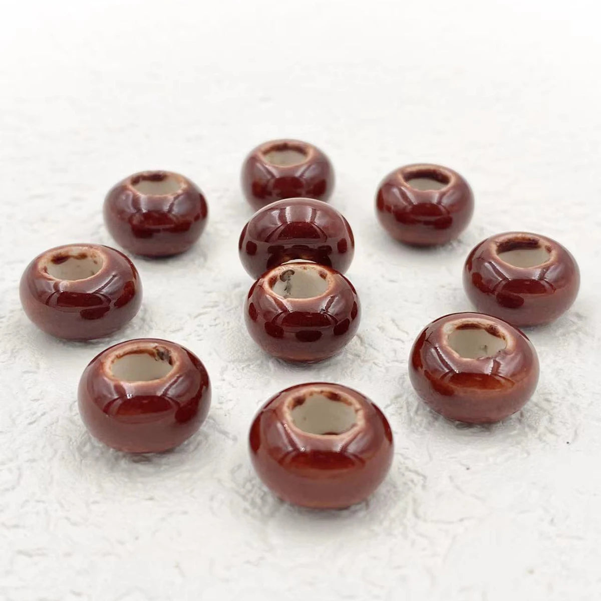 Big Hole Ceramic Spacer Beads, 10PCS