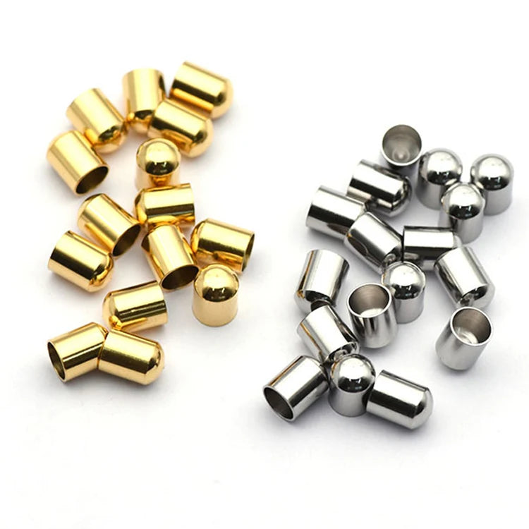 Large Stainless Steel End Caps, Crimp Clasps for Cord, Laces, Leather 20pcs