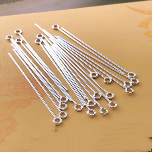 Sterling Silver Eye Pins 20/30/40mm 10pcs