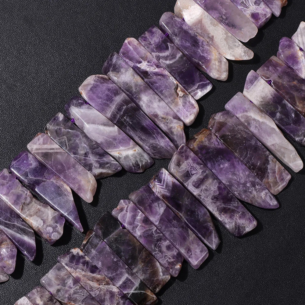 Irregular Natural Purple Dream Amethyst Beads, Top Drilled, Flat, 25mm