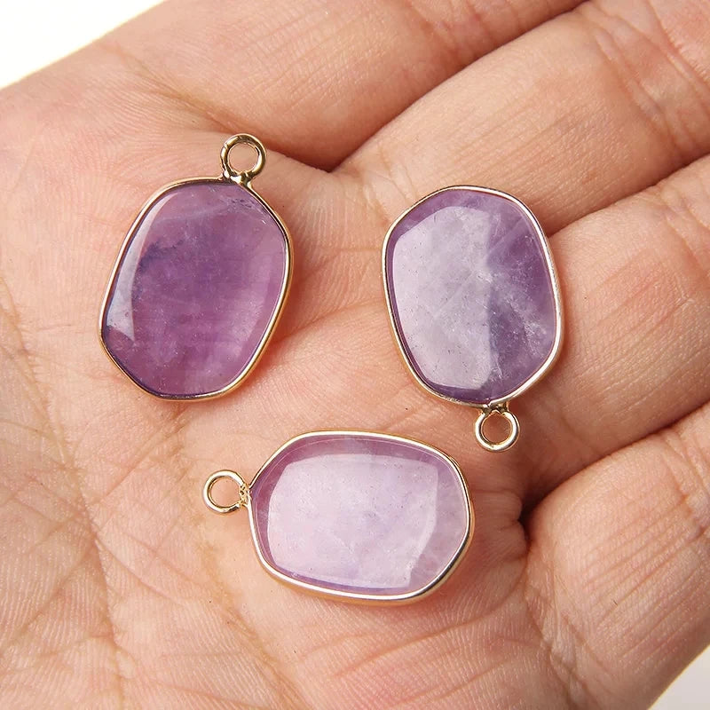 Amethyst Pendant Beads, Natural Healing Gemstones, 9 sizes & Shapes, 2pcs