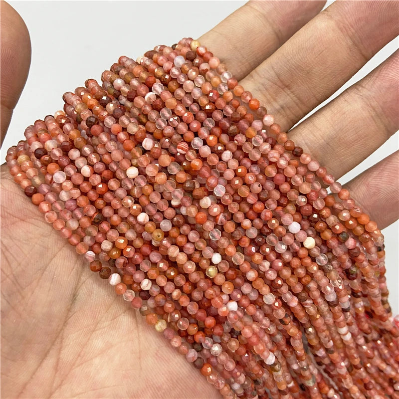 Natural Gemstone Beads in Yellow + Orange,  2 3 4 MM, 15"