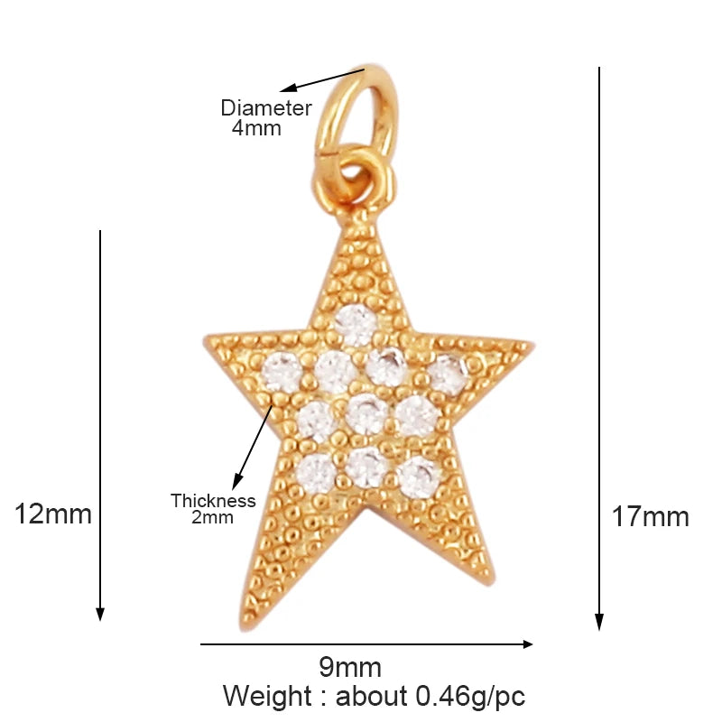 Celestial 18K Gold Inlaid Cubic Zirconia Charm Collection