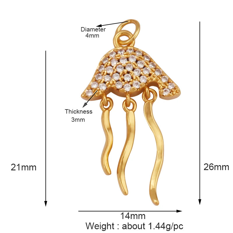 Ocean Jams 18k Gold Plated Zircon Charm Collection