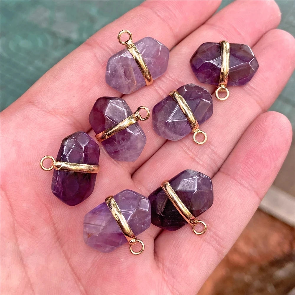 Amethyst Pendant Beads, Natural Healing Gemstones, 9 sizes & Shapes, 2pcs