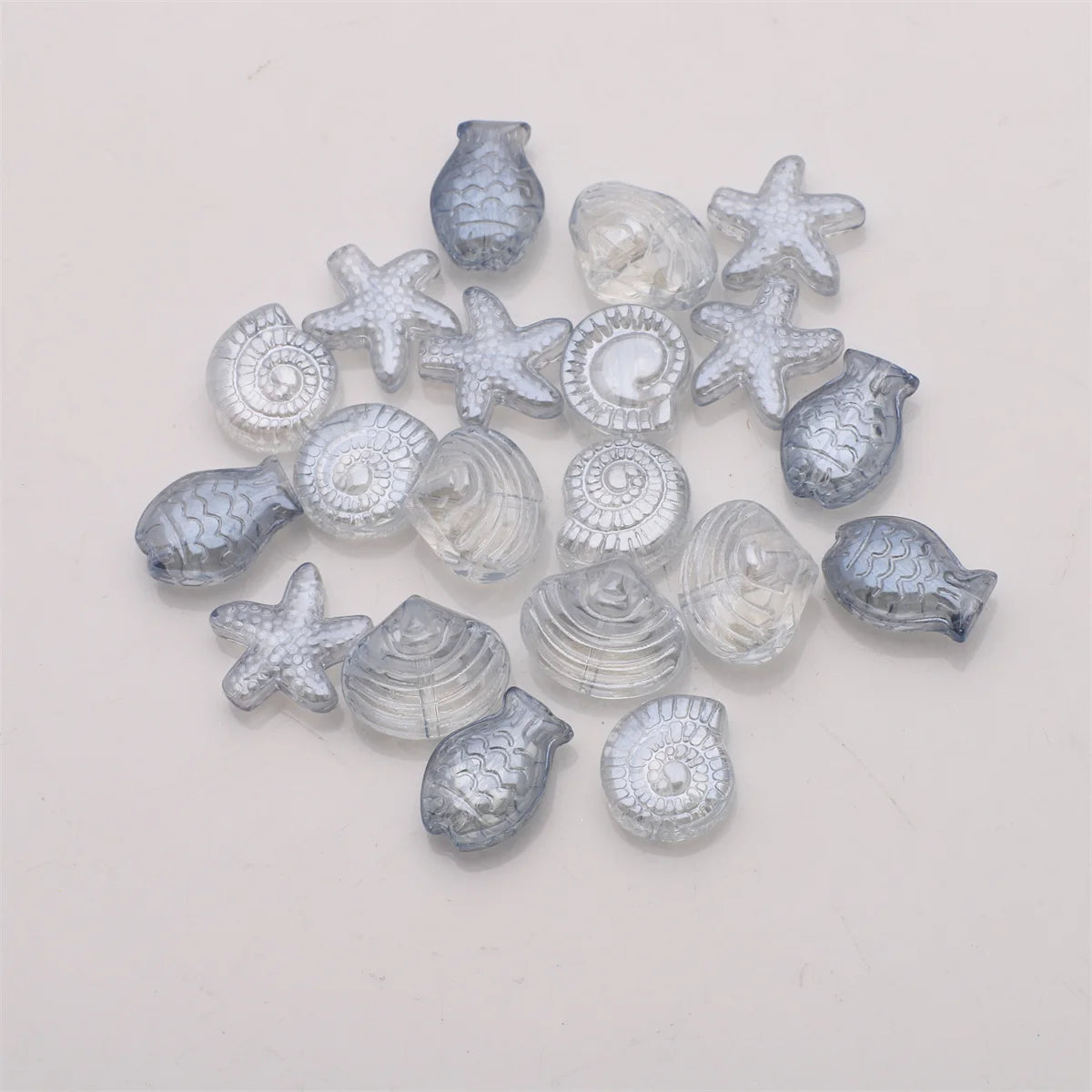 All Aboard Ocean Charm Collection, 20 Pcs Mixed Shapes Starfish /Snail /Shell/ Small Fish