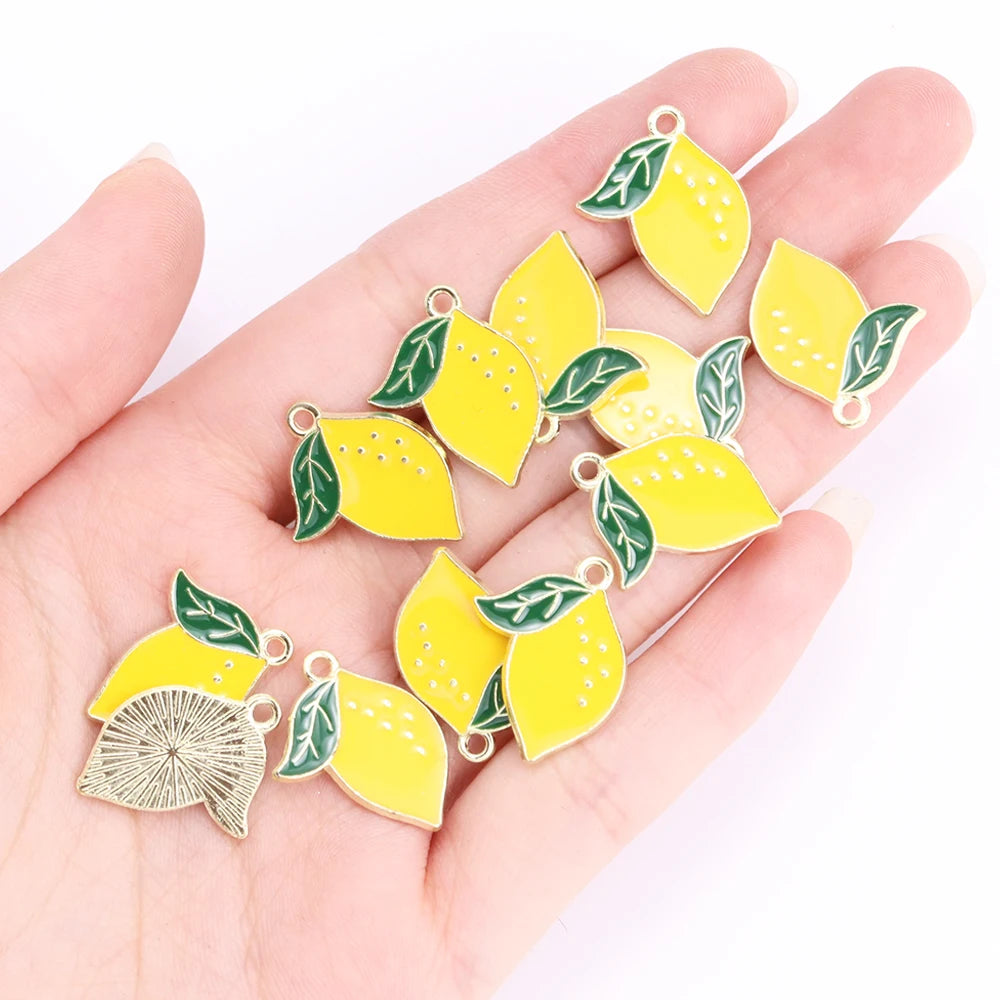 Enamel Strawberry & Friends Resin Charms 10Pcs