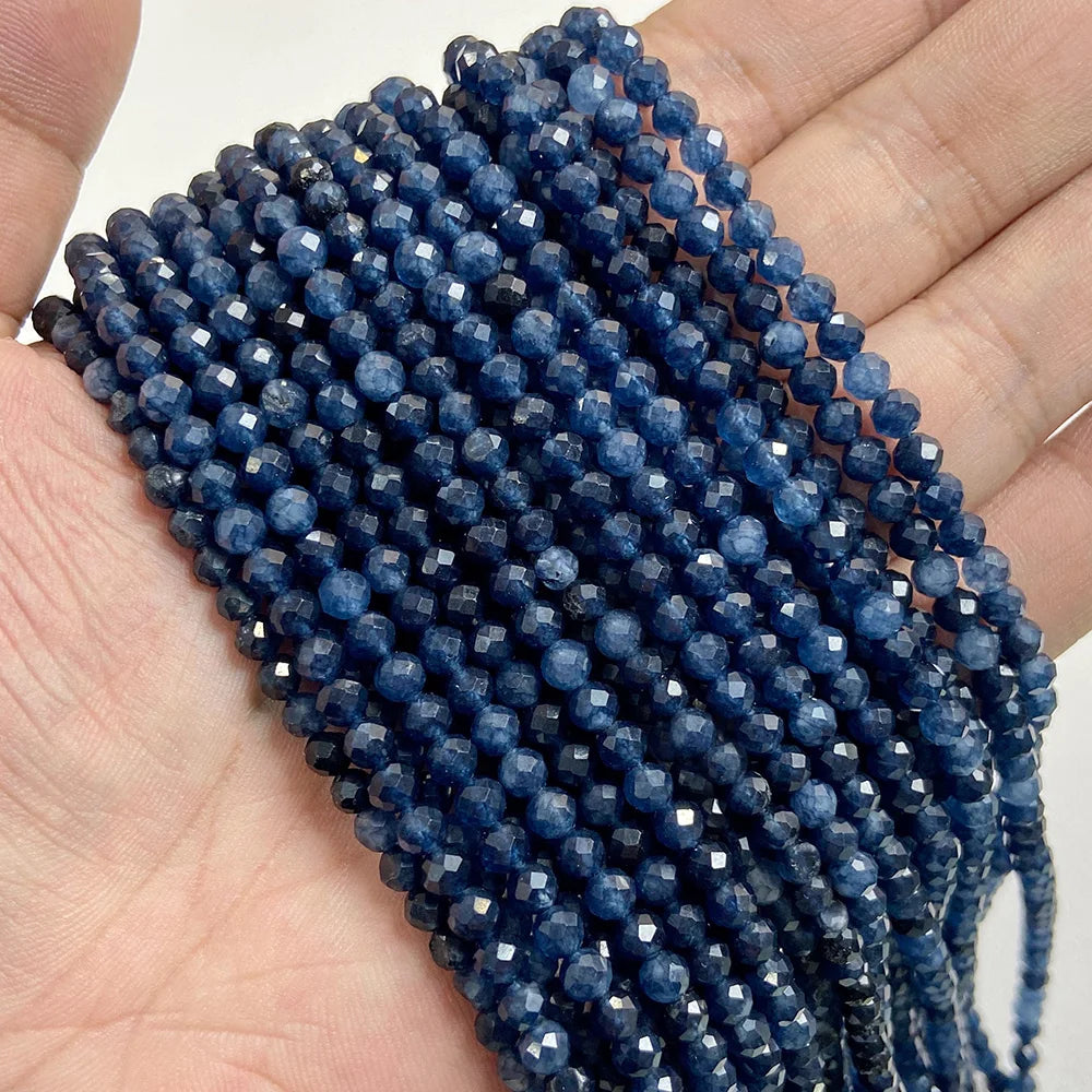 Ocean Gemstone Beads, Tiny Natural Blue Aquamarine, Amazonite, Apatite, Lapis, Turquoise Accents 2 3 4 mm