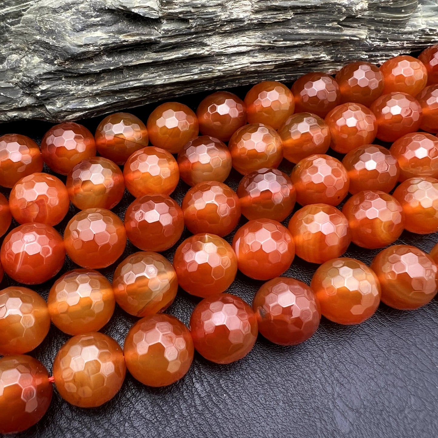 Large Faceted Natural Red Agate Beads, 14MM 28PCS