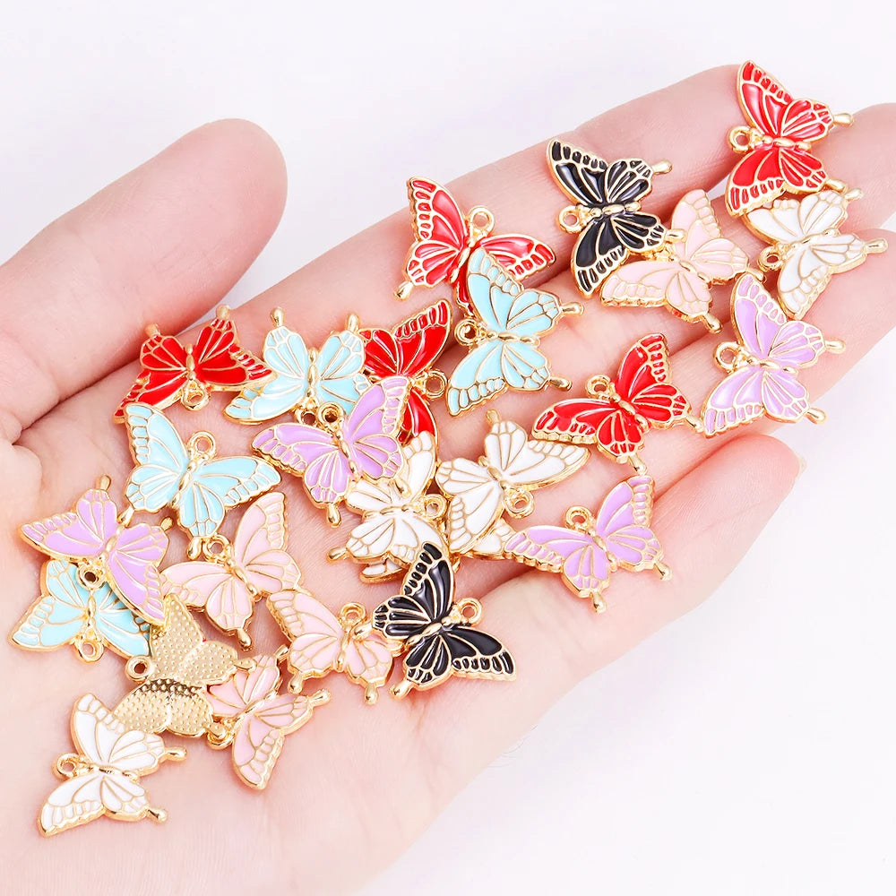 Enamel Bee Pendant Charms, 10Pcs 22*17mm