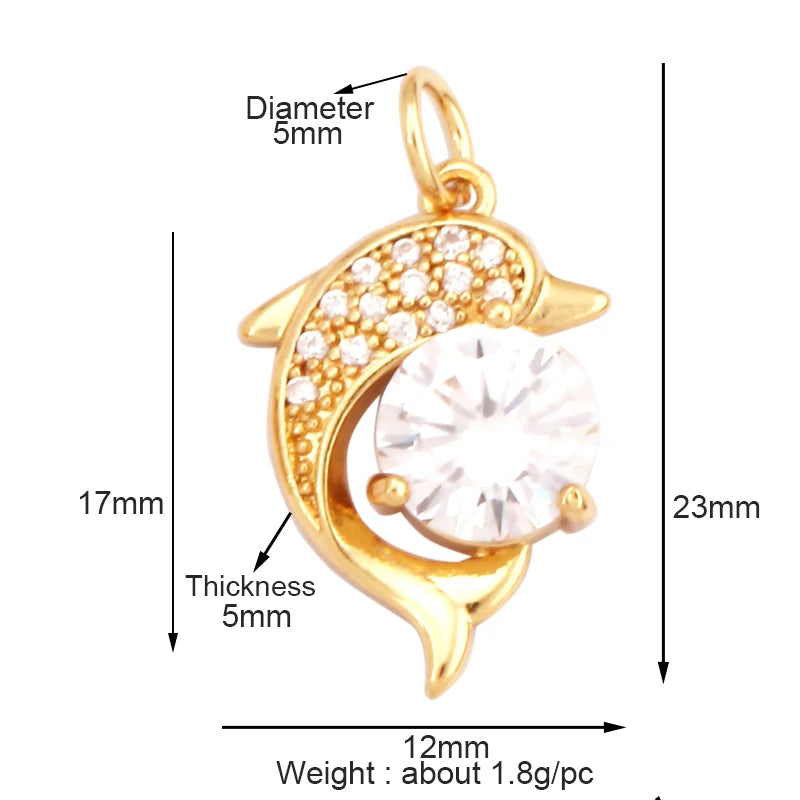 Ocean Jams 18k Gold Plated Zircon Charm Collection