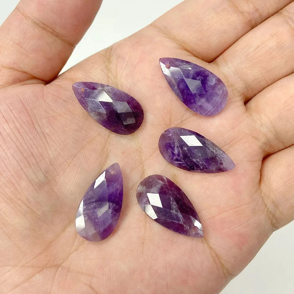 Amethyst Pendant Beads, Natural Healing Gemstones, 9 sizes & Shapes, 2pcs