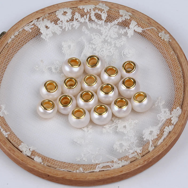 925 Gold Core 11-12mm Freshwater Pearl Beads With Big Holes